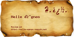 Helle Ágnes névjegykártya