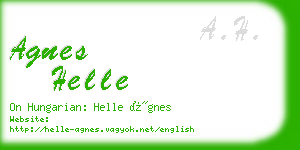 agnes helle business card
